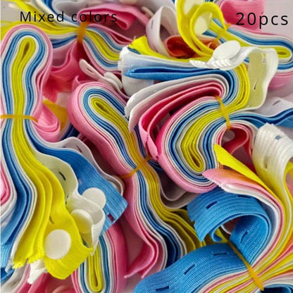 20pcs Elastic Storage Bands – Adjustable, Stretchable Buckle for Travel, Clothing, Drawers & Wardrobe Sorting, Space Saving