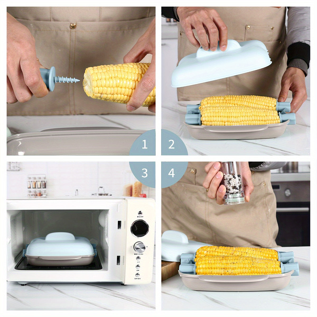 Microwave Corn Steamer – Multifunctional High-Temperature Resistant Kitchen Tool for Steaming