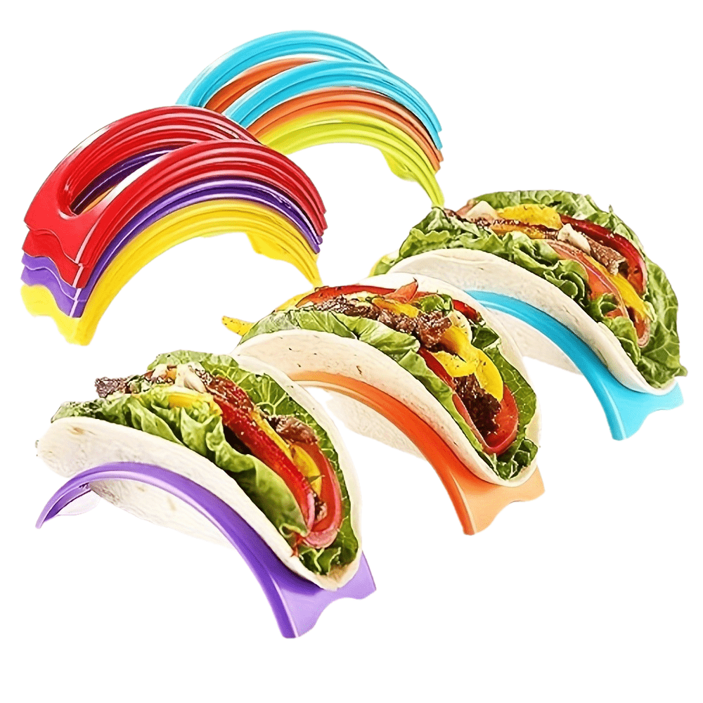 10PCS Colorful Taco Holders - Durable PP Plastic, Ideal for Soft or Hard Shell Tacos, Perfect for Home and Restaurant Use