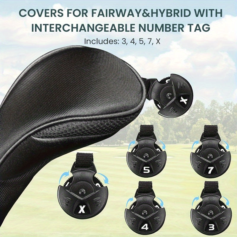 4 Piece Premium Golf Club Head Cover Set - Driver, Fairway Wood, Hybrids, Universal Fit for Men and Women