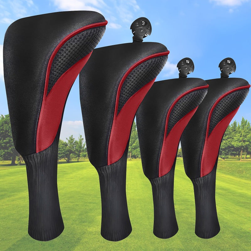 4 Piece Premium Golf Club Head Cover Set - Driver, Fairway Wood, Hybrids, Universal Fit for Men and Women