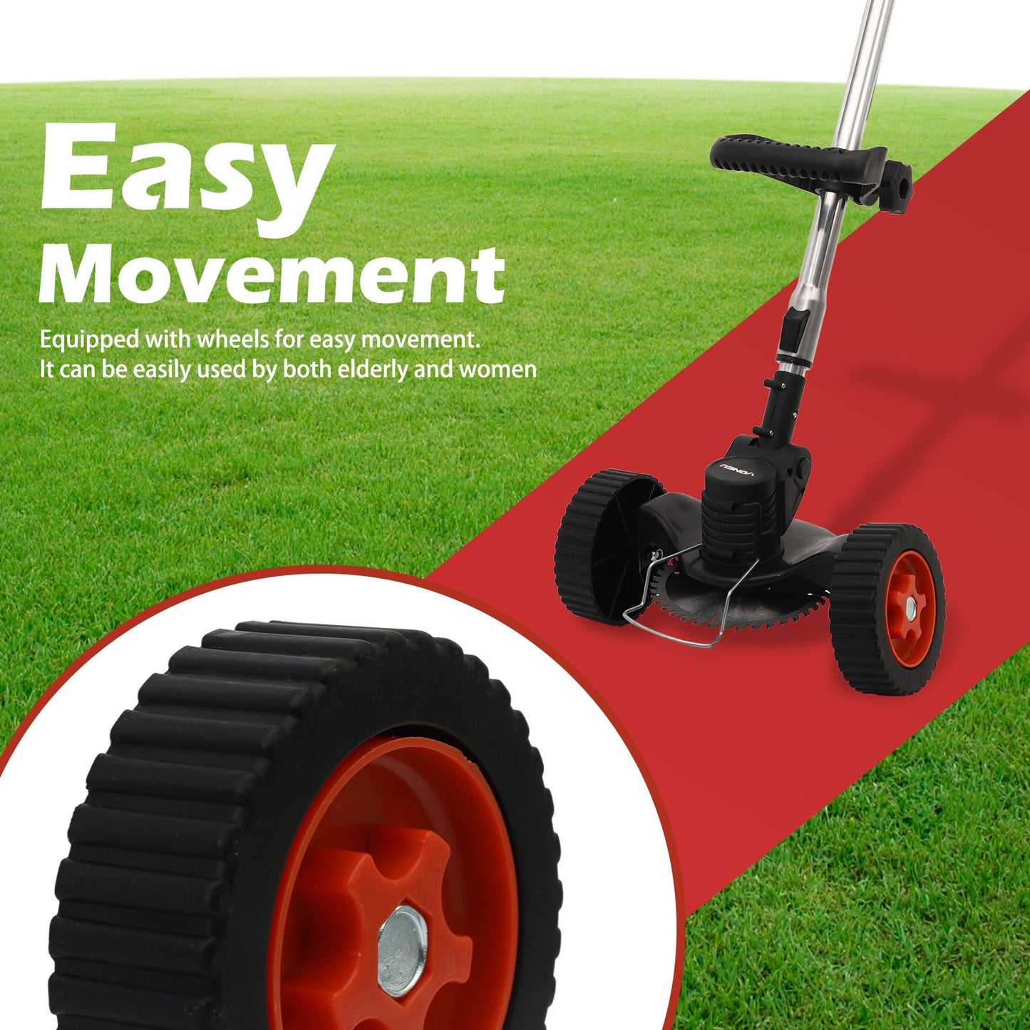 Cordless Electric Weed Wacker String Trimmer – Effortless Lawn Edging, Brush Cutting – Lightweight, Adjustable, Safety-Protected Tool for Lawn Care and Garden Maintenance