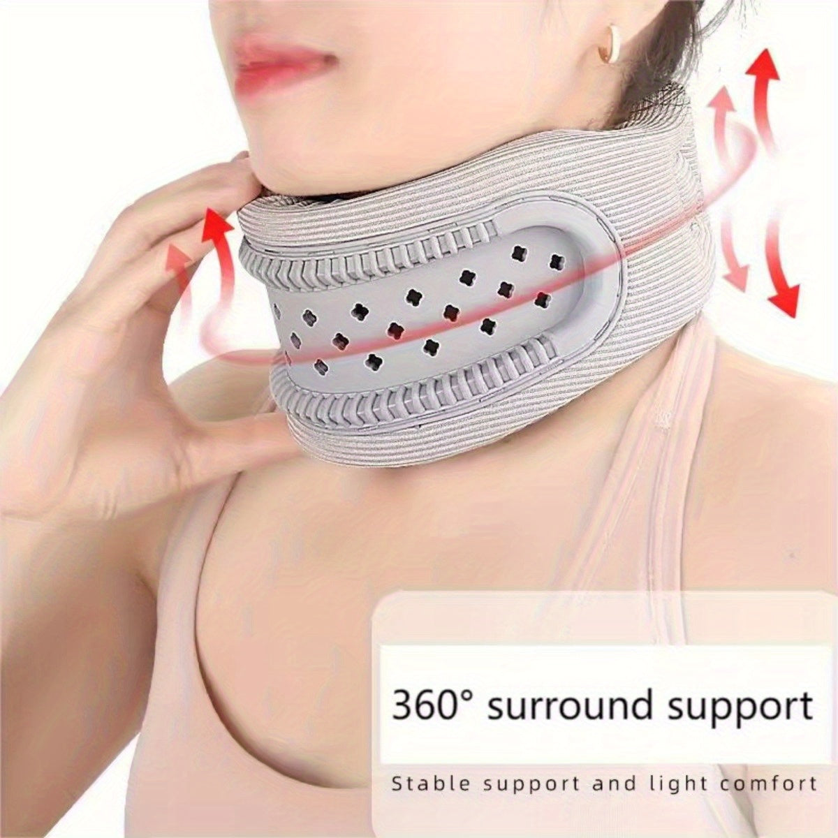 Breathable Silicone Neck Support Brace – Anti-Slouch Travel and Office Neck Collar for Men and Women, Cervical Spine Alignment, Pain Relief and Swelling Reduction