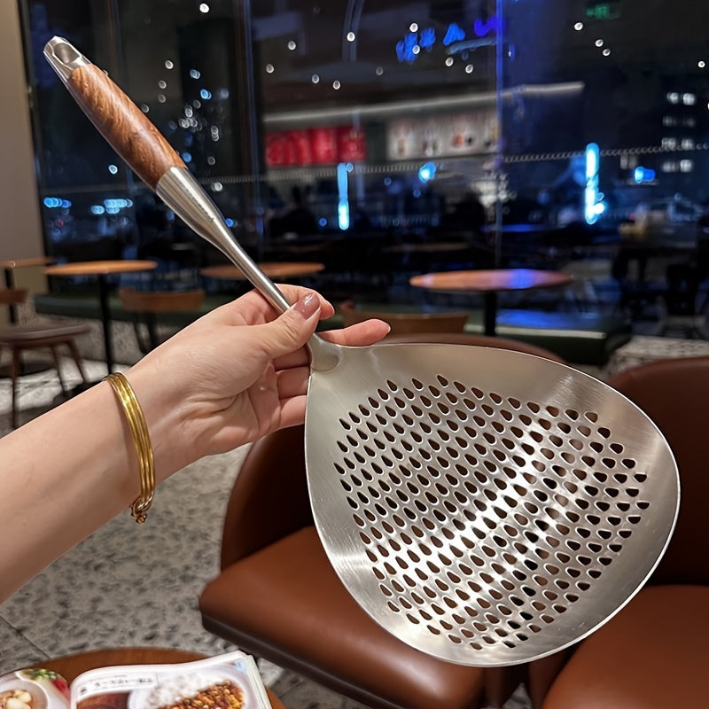 Eid Al-Adha Large Stainless Steel Colander Skimmer – Durable Strainer for Frying & Hot Pot