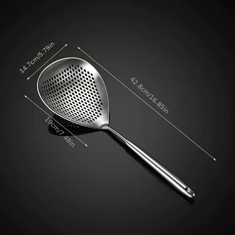 Eid Al-Adha Large Stainless Steel Colander Skimmer – Durable Strainer for Frying & Hot Pot
