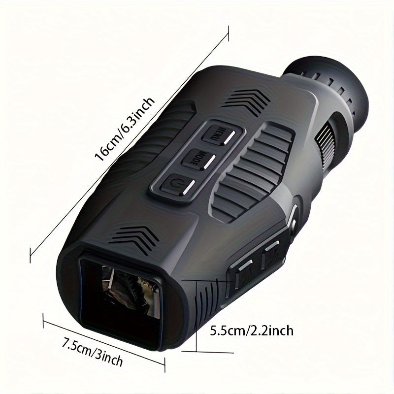 Rechargeable HD Infrared Night Vision Monocular - 1080P Visual Camera for Night Photography, Hunting and Camping