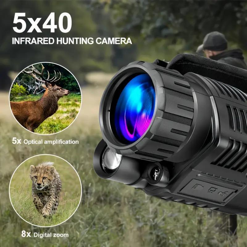 Rechargeable HD Infrared Night Vision Monocular - 1080P Visual Camera for Night Photography, Hunting and Camping
