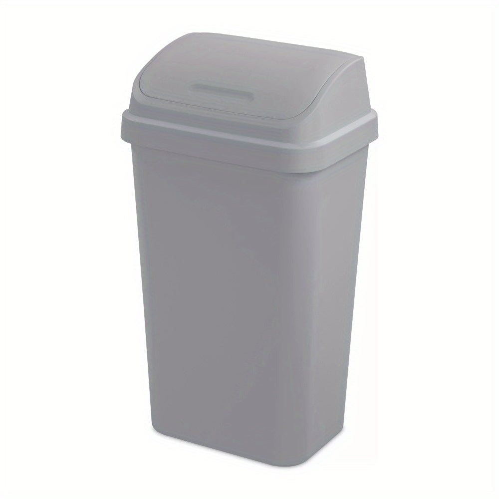 13 Gallon Large Capacity Plastic Twist Top Kitchen Trash Can - Odor-Resistant, Easy-to-Clean, Space-Saving Design - Ideal for Kitchen, Bedroom, Basement, and More