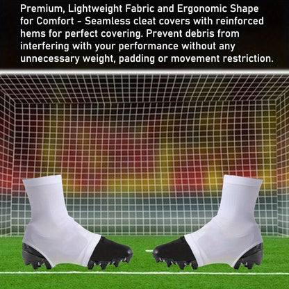 Ultra-Soft Lycra Football Cleat Covers – Slip-Resistant, Durable Spike Protectors for Soccer & Sports, One Size Fits All, Black/White