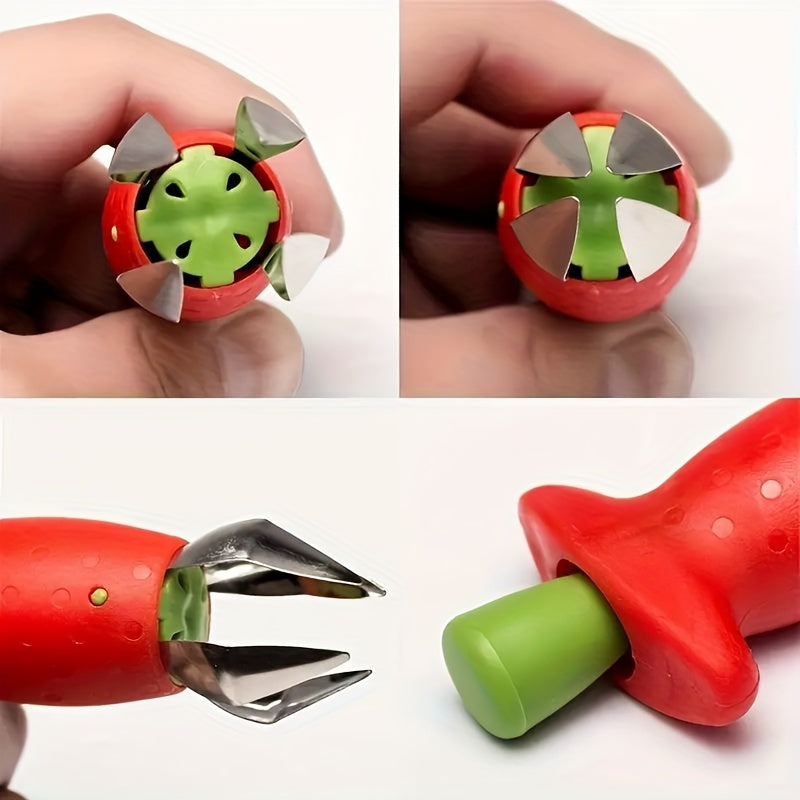 Strawberry Slicer and Corer Set - Effortless Fruit Preparation Tool for Home and Restaurant Kitchens