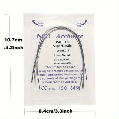 Ni-Ti Superelastic Archwire 014 Upper, 012 Lower - Ovoid Ref. S50212034, CE 0197 ISO13485 Certified