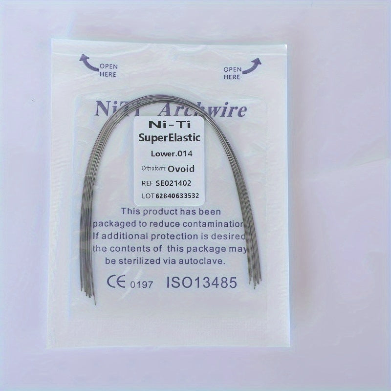 Ni-Ti Superelastic Archwire 014 Upper, 012 Lower - Ovoid Ref. S50212034, CE 0197 ISO13485 Certified