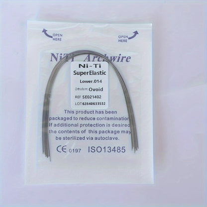 Ni-Ti Superelastic Archwire 014 Upper, 012 Lower - Ovoid Ref. S50212034, CE 0197 ISO13485 Certified
