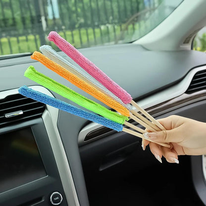 5pcs Ultra Soft Microfiber Detailing Brushes with Long Handles - Ideal for Cars, Blinds, and Hard-to-Reach Areas - Washable and Reusable Cleaning Tools