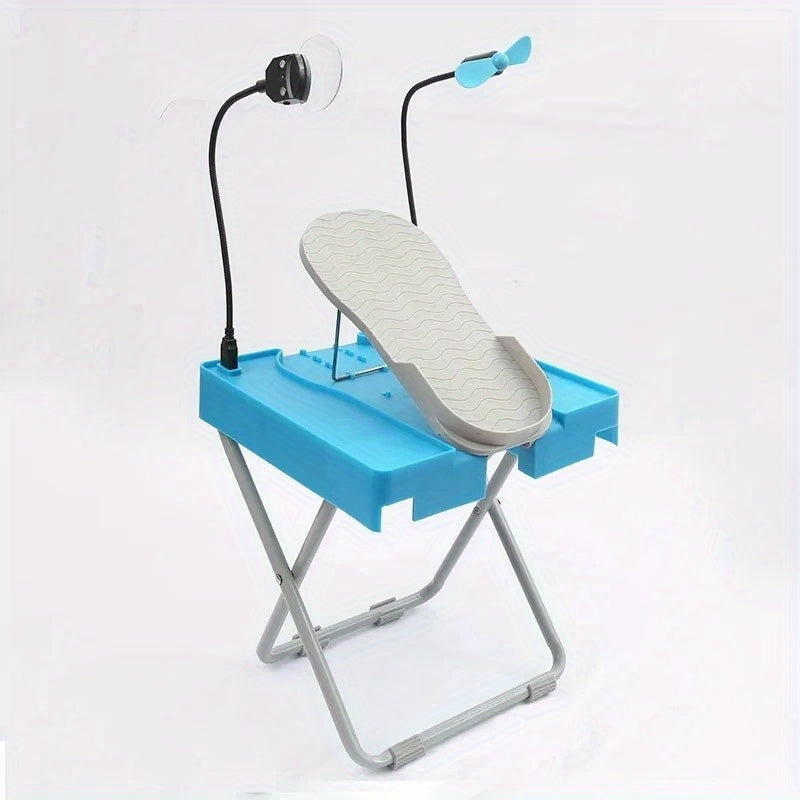 Adjustable Foot Rest Pedicure Set - Salon Step Beauty Footrest Manicure Stool with Fan, Pedicure Pedals Stand for Home