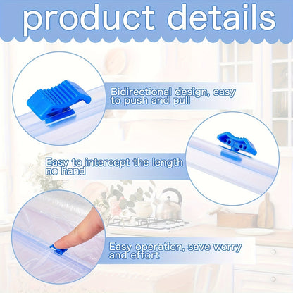 Multi-Purpose Plastic Wrap Dispenser with Slide Cutter - Reusable Cling Film and Aluminum Foil Cutting Tool - Safe for Food Contact, Kitchen Essential