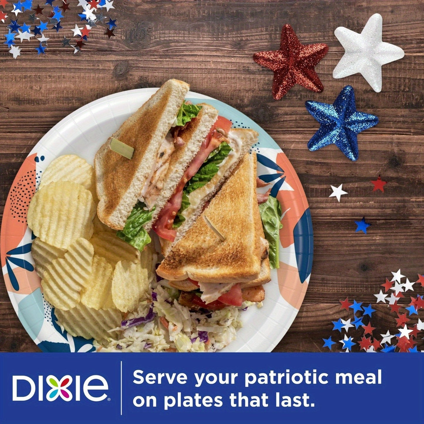 8.5-Inch Disposable Plates, 200 Count – Multicolor, 2X Stronger* – Durable and Convenient