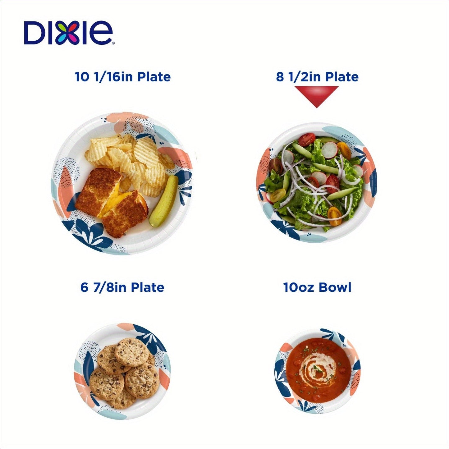 8.5-Inch Disposable Plates, 200 Count – Multicolor, 2X Stronger* – Durable and Convenient
