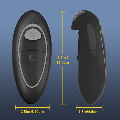 Electric Can Opener - One-Touch Automatic with Smooth Edge, Battery Operated Handheld for All Can Sizes, Ideal for Seniors and Arthritis - Black