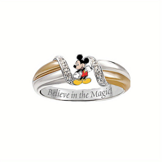 Disney Mickey Mouse Ring – Fashionable and Exquisite Birthday and Christmas Gift for Family and Friends, Ideal for Christmas and Halloween [Authorized]