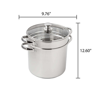 Mainstays 8-Quart Stainless Steel Multi-Cooker with Glass Lid