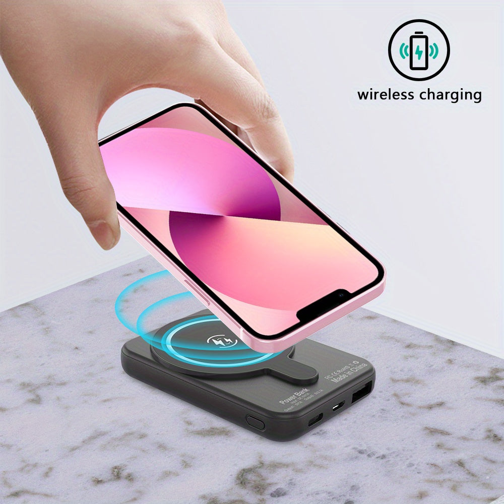 10000mAh Wireless Mini Power Bank – Magnetic Portable Charger with Fast Charging