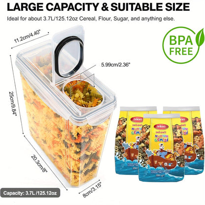 6PCS YASHE Premium Airtight Food Storage Containers (3.7L) - BPA-Free, Leak-Proof, Stackable Cereal Storage with 16 Labels & Marker for Easy Organization and Freshness