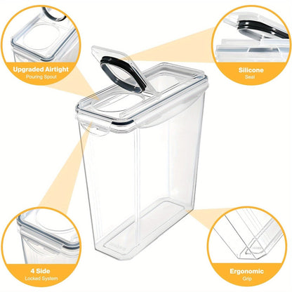 6PCS YASHE Premium Airtight Food Storage Containers (3.7L) - BPA-Free, Leak-Proof, Stackable Cereal Storage with 16 Labels & Marker for Easy Organization and Freshness