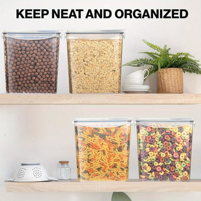 6PCS YASHE Premium Airtight Food Storage Containers (3.7L) - BPA-Free, Leak-Proof, Stackable Cereal Storage with 16 Labels & Marker for Easy Organization and Freshness