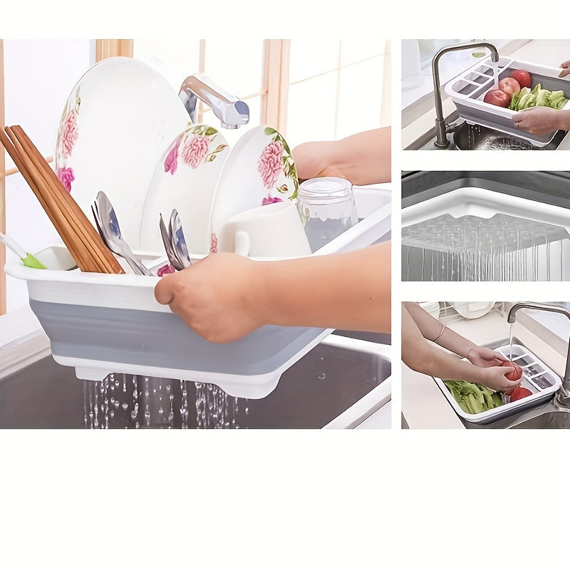 Space-Saving Collapsible Dish Rack - Portable Kitchen Organizer for Dishes, Utensils and Cutlery - Ideal for RVs, Campers and Travel Trailers