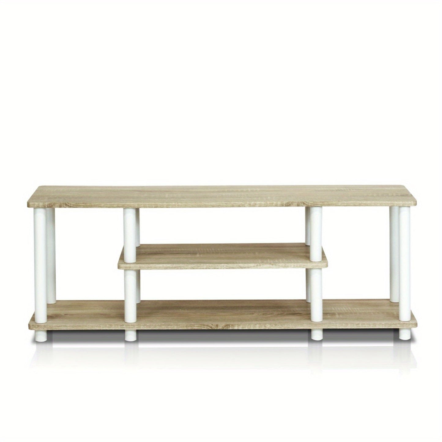 Up to 50" 3-Tier Entertainment Stand - TV Wall & Ceiling Mounts - No Tools Assembly, Stylish Design, Functional for Any Room - 11.7 x 43.8 x 16.2 inches