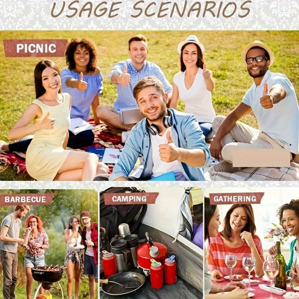 2 Piece Easy-to-Use Can Opener Set - Ideal for BBQs, Picnics, and College Parties, Hygienic and Pest-Free Drinkware Accessories