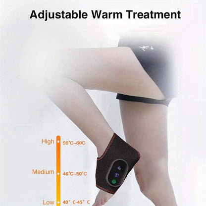 2pcs Heated Ankle Brace with Vibration - USB Rechargeable Foot Heating Pad, 3 Heating Levels and 3 Vibration Modes, Adjustable Foot Massager, Ideal Gift