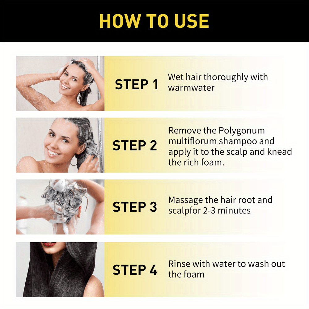 2pcs Black Hair Dye Shampoo – 3 in 1 Washing, Conditioning and Dyeing, Color Lock Formula, Moisturizing, Natural and Long-Lasting for Grey Hair, Men and Women