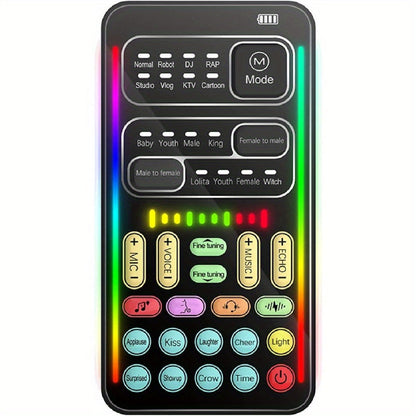 Mini Voice Disguiser - Handheld Voice Changer with 8 Sound Effects, Portable Sound Modulator for PS5, Xbox, PC, Mobile and Laptop