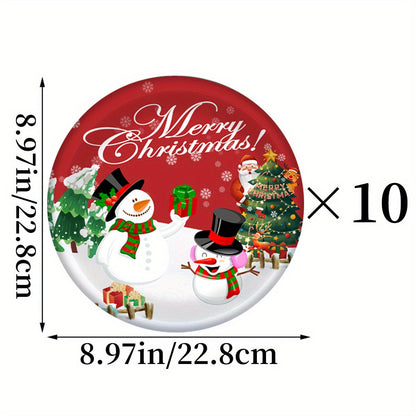 30pcs Snowman Themed Christmas Party Set - Paper Plates & Cups, Perfect for Holiday Celebrations and Birthdays