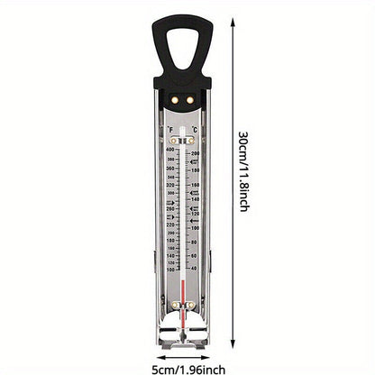 Precision Stainless Steel Kitchen Thermometer - Durable 400 Series with ABS Handle, Ideal for Cooking, Baking & Candy Making