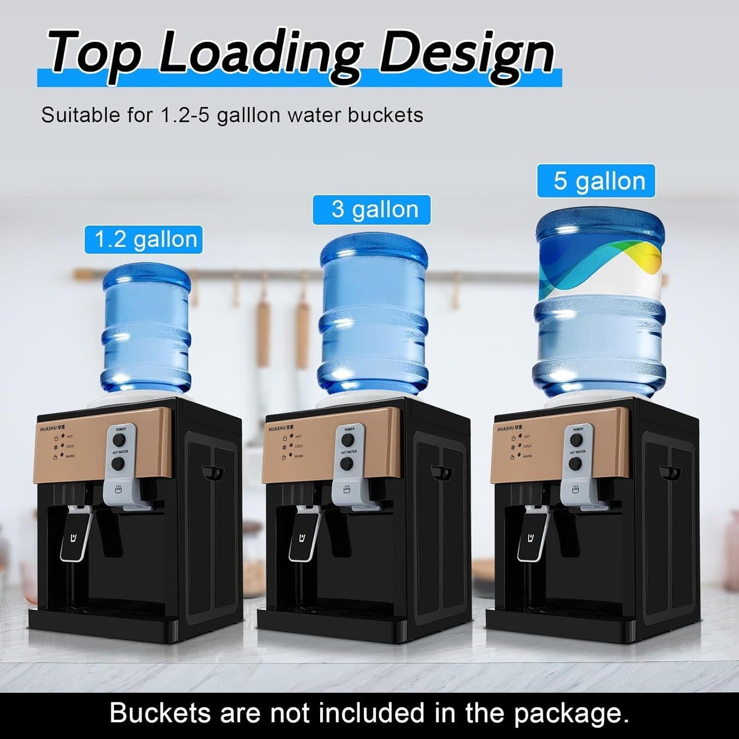 5 Gallon Top-Loading Electric Water Dispenser - Hot and Cold Water with Ice Heat Function, Freestanding for Home, Office, or Dormitory