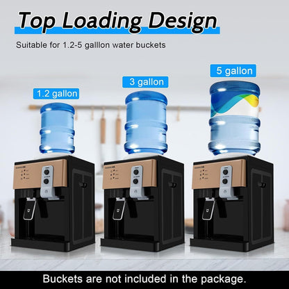 5 Gallon Top-Loading Electric Water Dispenser - Hot and Cold Water with Ice Heat Function, Freestanding for Home, Office, or Dormitory