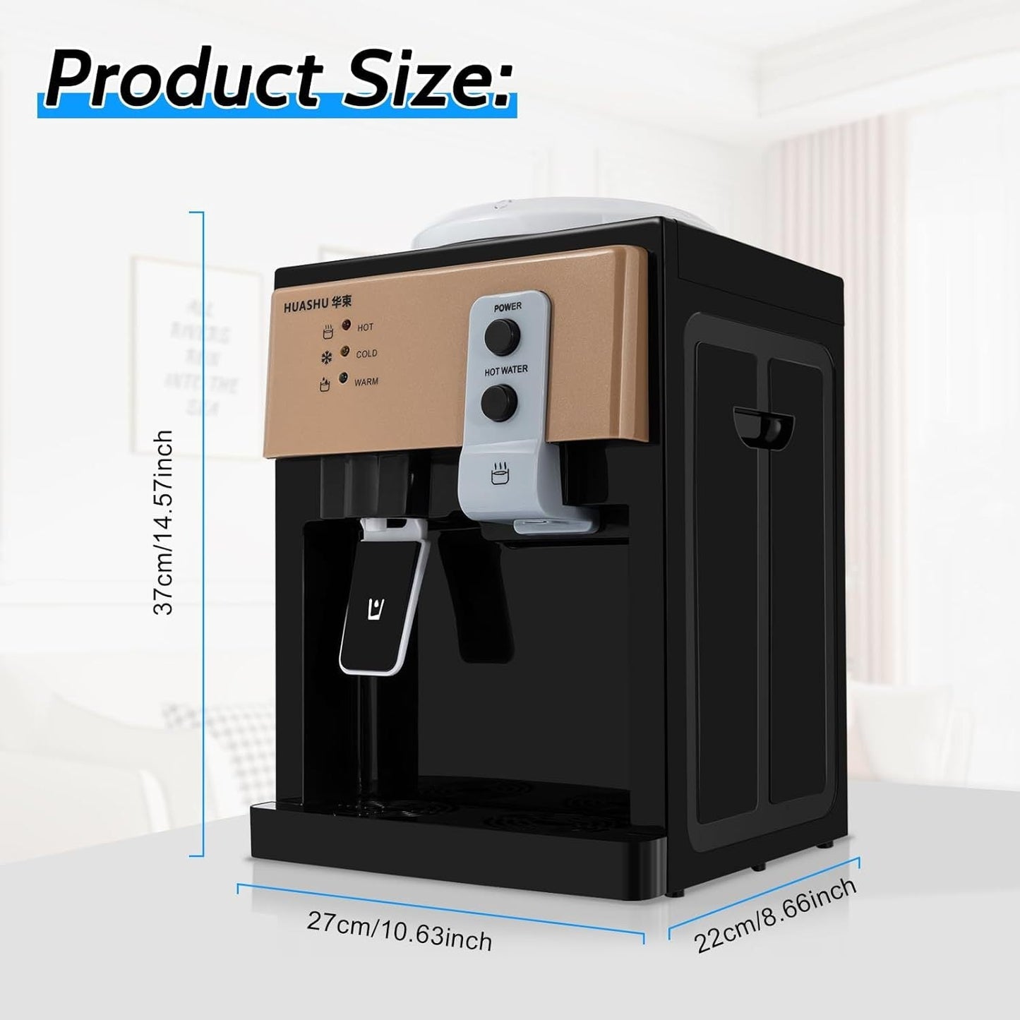 5 Gallon Top-Loading Electric Water Dispenser - Hot and Cold Water with Ice Heat Function, Freestanding for Home, Office, or Dormitory