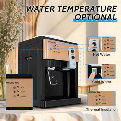 5 Gallon Top-Loading Electric Water Dispenser - Hot and Cold Water with Ice Heat Function, Freestanding for Home, Office, or Dormitory