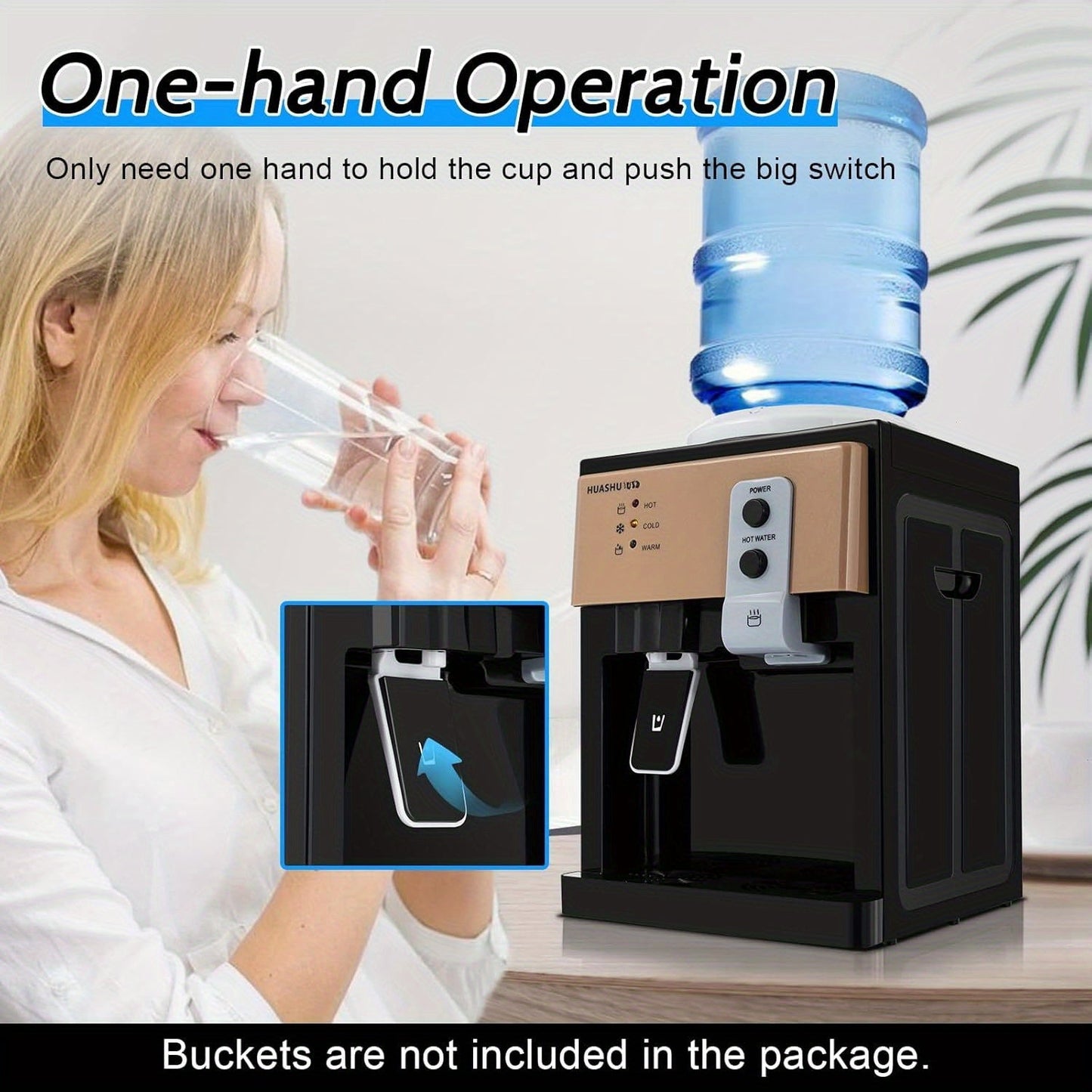 5 Gallon Top-Loading Electric Water Dispenser - Hot and Cold Water with Ice Heat Function, Freestanding for Home, Office, or Dormitory