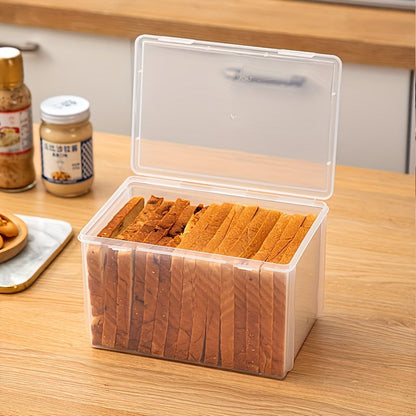 Large Airtight Bread Box - Clear, Durable Plastic Bread Keeper for Fresh Storage, Ideal for Home and Restaurant Use