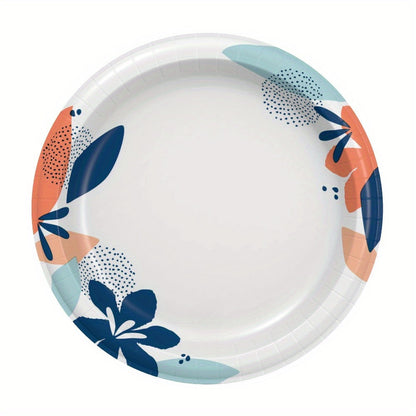 8.5 Inch Disposable Plates - 200 Count, 2X Stronger Multicolor Plates for Parties and Events