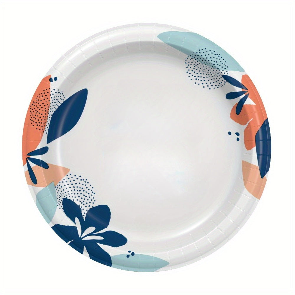8.5 Inch Disposable Plates - 200 Count, 2X Stronger Multicolor Plates for Parties and Events