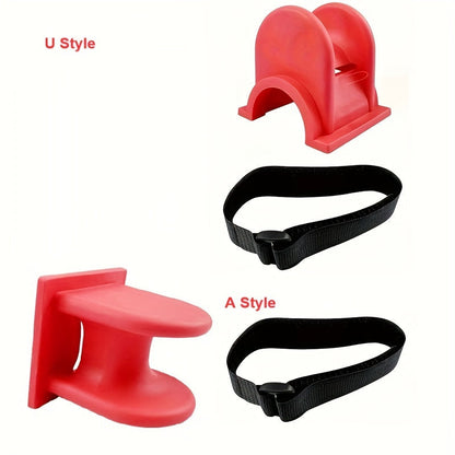 2PCS TPE Fishing Rod Rack Set - Adjustable A and U Style Boat Rod Holders with ABS Hanging Shelf and Portable Strap Mount