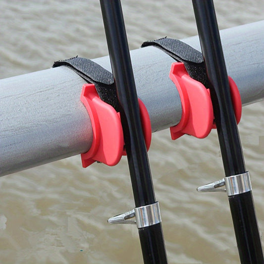 2PCS TPE Fishing Rod Rack Set - Adjustable A and U Style Boat Rod Holders with ABS Hanging Shelf and Portable Strap Mount