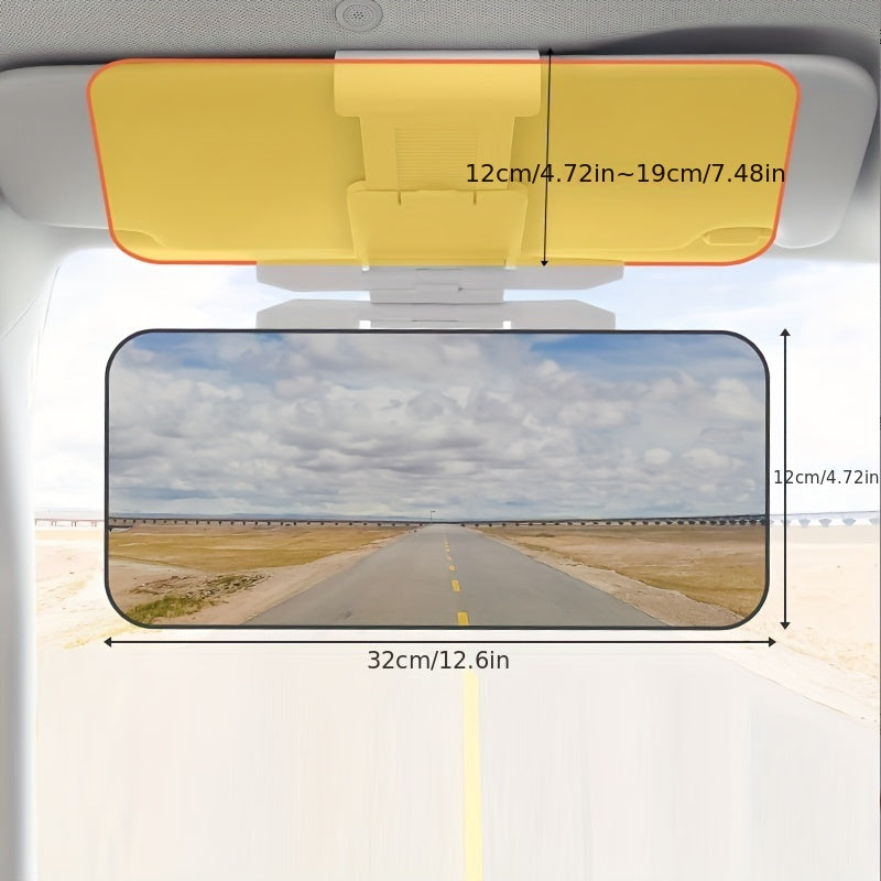 Day and Night Anti-Glare Car Sun Visor with Adjustable Extender - Compatible with Various Vehicle Models