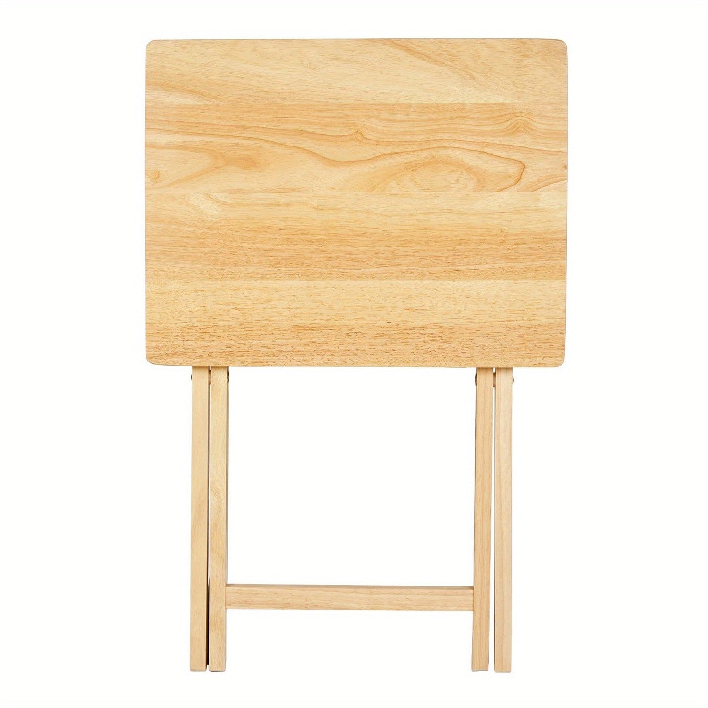 Indoor Single Folding TV Tray Table - Natural Wood, 19 x 15 x 26 inches, Compact & Space-Saving