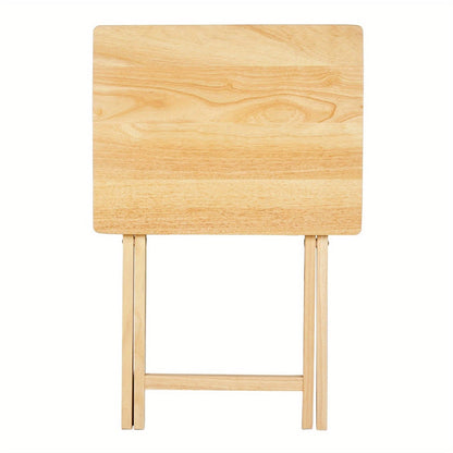 Indoor Single Folding TV Tray Table - Natural Wood, 19 x 15 x 26 inches, Compact & Space-Saving